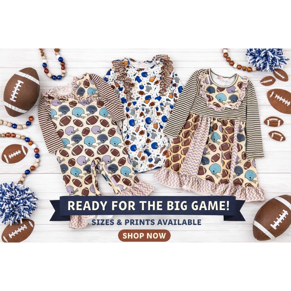 Pete Lucy Kids Football Super Bowl‎ Helmets Ruffle Dress Many Sizes